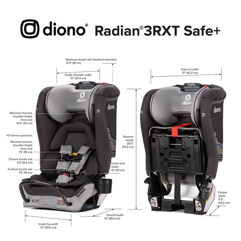 Silla Convertible Diono Radian® 3RXT SafePlus™ - Gray Slate