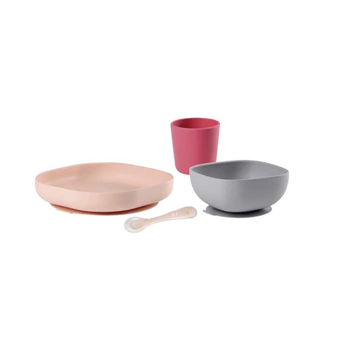 Set Vajilla de Aprendizaje de Silicona (Plato+Bol+Vaso+Cuchara)