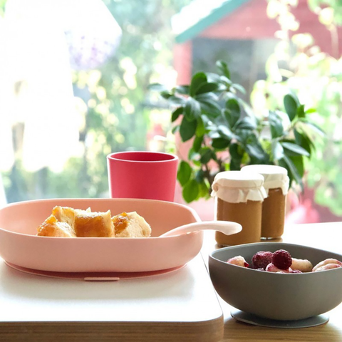 Set Vajilla de Aprendizaje de Silicona (Plato+Bol+Vaso+Cuchara)
