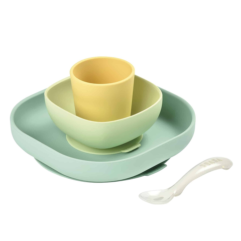 Set Vajilla de Aprendizaje de Silicona (Plato+Bol+Vaso+Cuchara)
