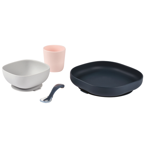 Set Vajilla de Aprendizaje de Silicona (Plato+Bol+Vaso+Cuchara)