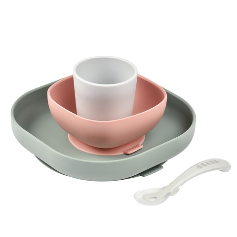 Set Vajilla de Aprendizaje de Silicona (Plato+Bol+Vaso+Cuchara)
