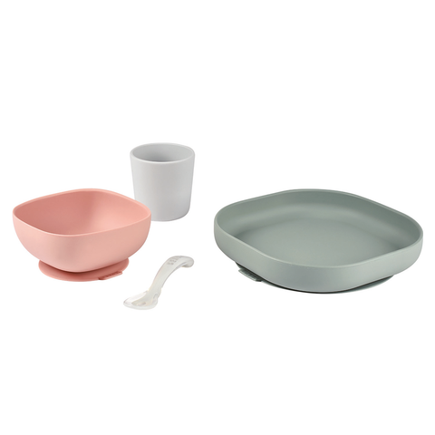 Set Vajilla de Aprendizaje de Silicona (Plato+Bol+Vaso+Cuchara)