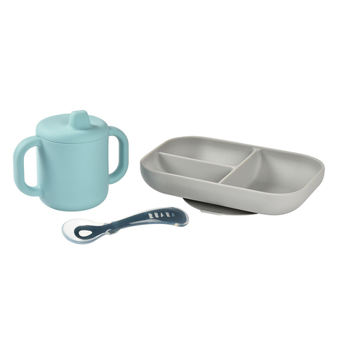 Plato de Silicona dividido + Vaso + Cuchara