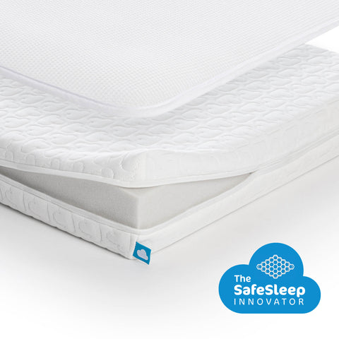 PACK: Cama de Transición Montessori Blanca OLEX + Colchón Respirable AeroSleep (140 x 70)