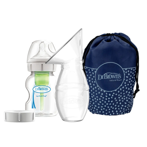 Extractor / Recolector de Leche Manual con Mamadera Boca Ancha (150 ml)