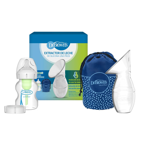 Extractor / Recolector de Leche Manual con Mamadera Boca Ancha (150 ml)