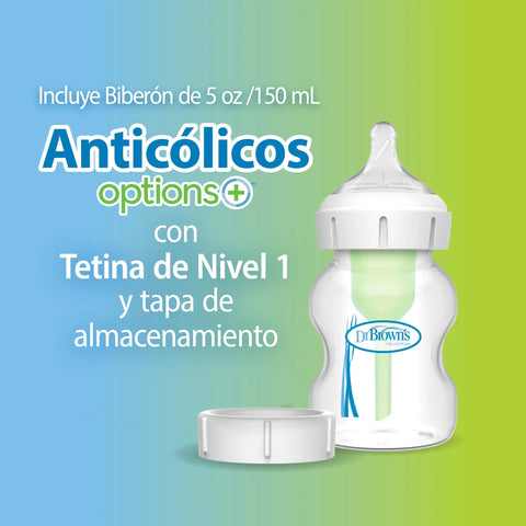 Extractor / Recolector de Leche Manual con Mamadera Boca Ancha (150 ml)