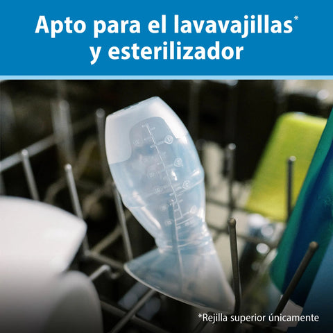 Extractor / Recolector de Leche Manual con Mamadera Boca Ancha (150 ml)