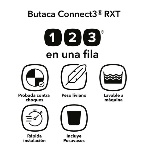 Butaca Connect3® RXT 2-in-1 High-Back Booster - Black Storm