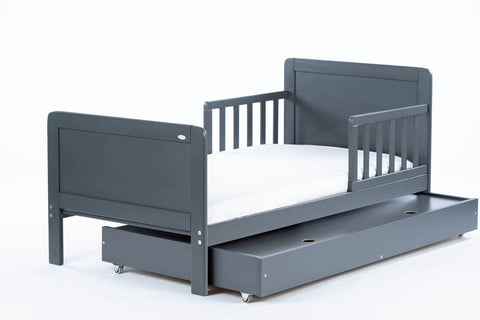 PACK: Cama de Transición Montessori Gris OLEX + Colchón Respirable AeroSleep (140 x 70)