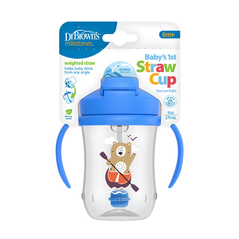 Vaso con asas y pajita 270 ml (6M+)