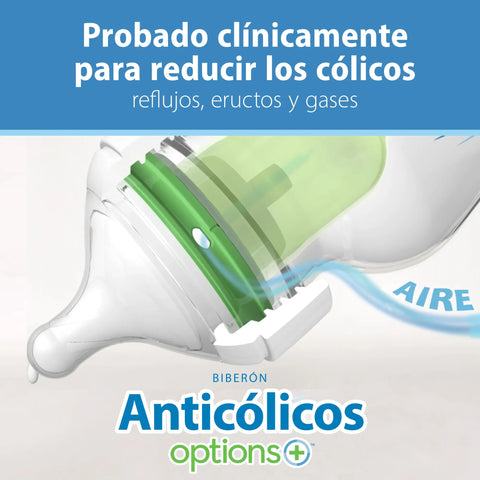 Mamadera Anticólico Boca Ancha Conejo en Globo (330 ml)