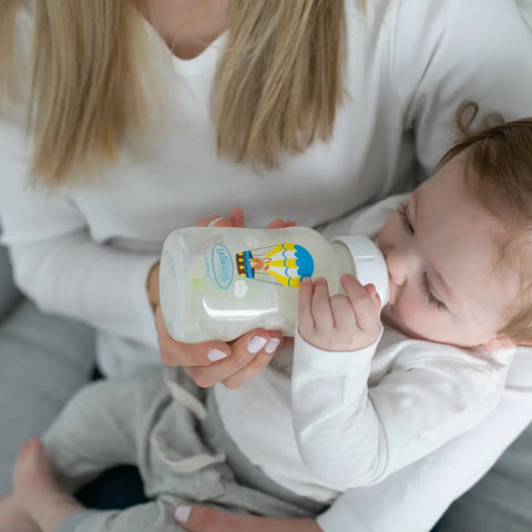 Mamadera Anticólico Boca Ancha Conejo en Globo (330 ml)