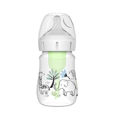 Mamadera Anticólico Boca Ancha Elefante & Jirafa (150 ml)