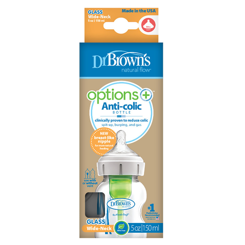 Mamadera Boca Ancha Options+ de Vidrio