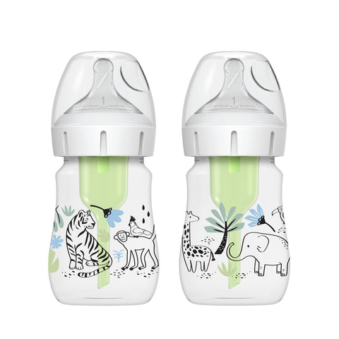 Pack 2 Mamaderas Anticólico Boca Ancha - Jungla (150 ml)