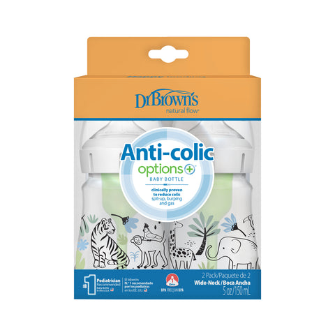 Pack 2 Mamaderas Anticólico Boca Ancha - Jungla (150 ml)