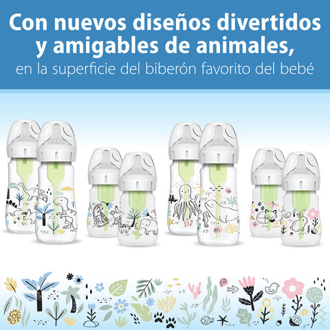 Pack 2 Mamaderas Anticólico Boca Ancha - Jungla (150 ml)
