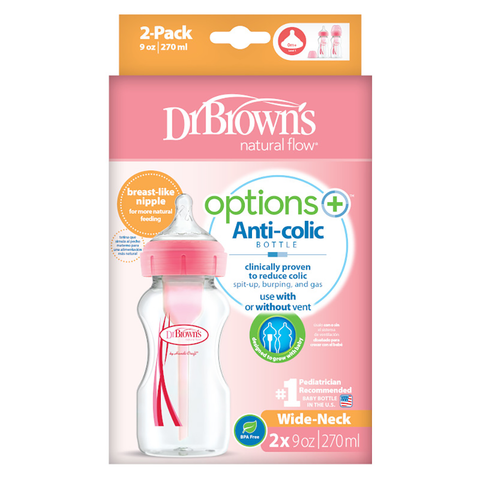 Pack 2 Mamaderas Boca Ancha Options+ (270 ml)