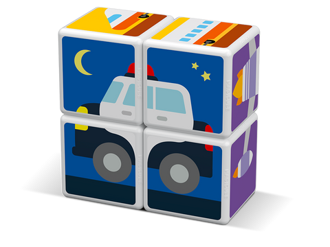 Cubos Magnéticos MAGICUBE Transportes (4 piezas)