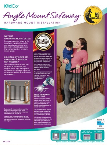 Puerta de Seguridad Infantil de montaje en ángulo (71 - 108 cm)