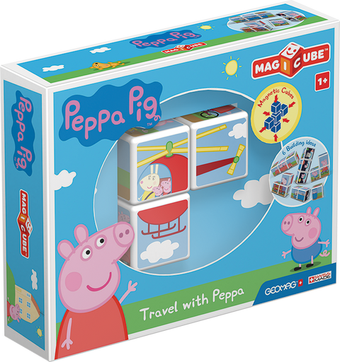 Cubos Magnéticos MAGICUBE - Viaja con Peppa Pig (3 piezas)