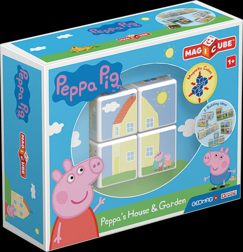 Cubos Magnéticos MAGICUBE - La Casa y Jardín de Peppa Pig (4 piezas)