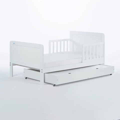 PACK: Cama de Transición Montessori Blanca OLEX + Colchón Respirable AeroSleep (140 x 70)
