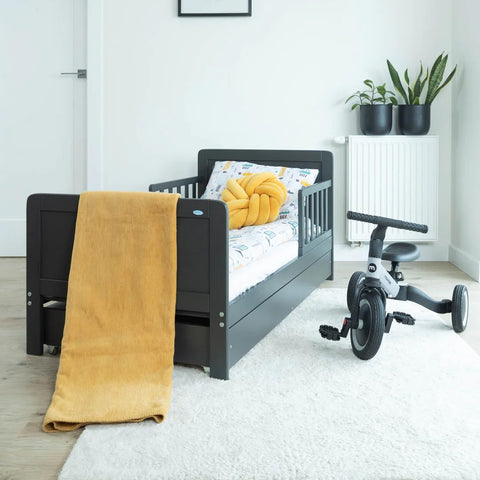 Cama de Transición Montessori con Cajonera Gris OLEX (140 x 70)