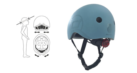 Casco Bicicleta y Scooter Ajustable (Acero)