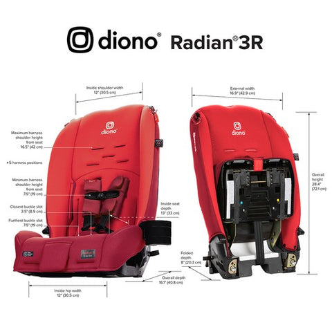 Silla de Auto Convertible Diono Radian® 3R (Rojo)