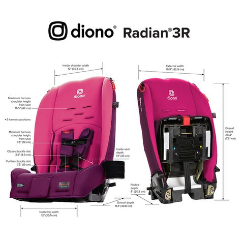 Silla de Auto Convertible Diono Radian® 3R (Burdeo)