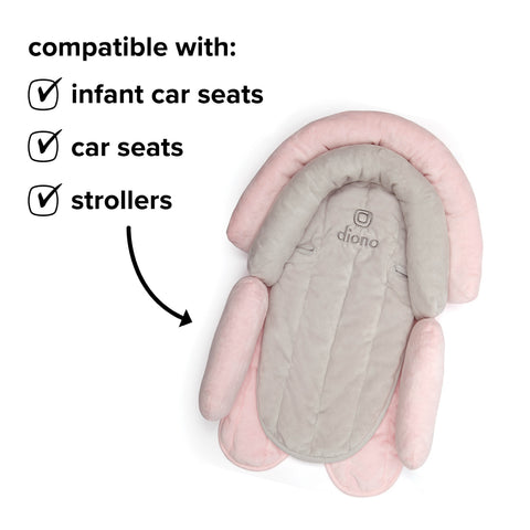 Almohada y Apoya Cabeza para Bebé (Rosado / Marfil)