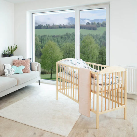 Cuna Colecho Lulaya Lateral Ajustable Color Pino Natural (120 x 60 cm)