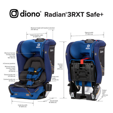 Silla Convertible Diono Radian® 3RXT SafePlus™ - Azul