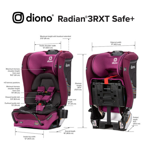 Silla Convertible Diono Radian® 3RXT SafePlus™ - Burdeo