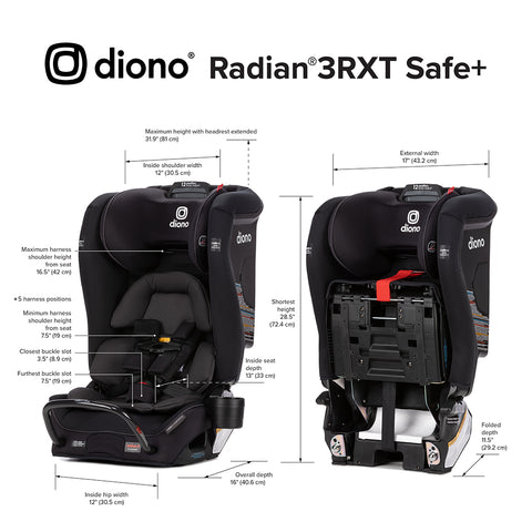 Silla Convertible Diono Radian® 3RXT SafePlus™ - Black Jet