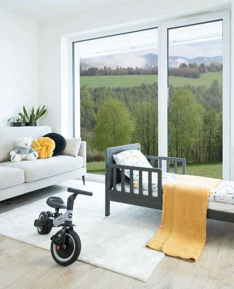 Cama de Transición Montessori Gris OLEX + Colchón Respirable AeroSleep (140 x 70)