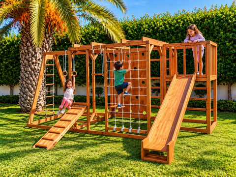 Gimnasio Cúbico XL de Madera con Extensión para Niños