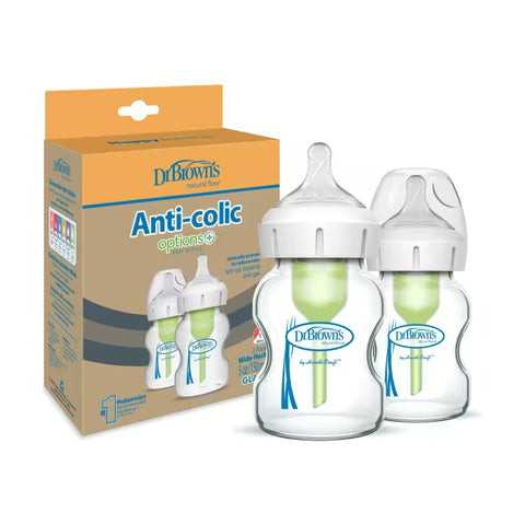 Pack 2 Mamadera Anticólico Boca Ancha Vidrio