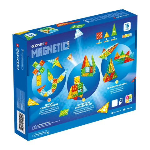 Geomag Tiles Gems 16 piezas - caja posterior