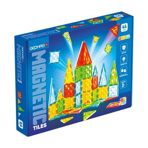 Geomag Tiles Gems 44 piezas - caja frontal