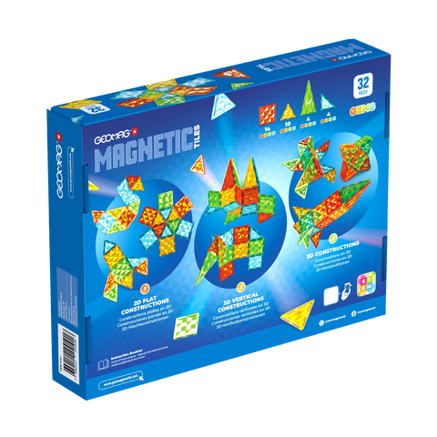 Geomag Tiles Gems 32 piezas - caja posterior