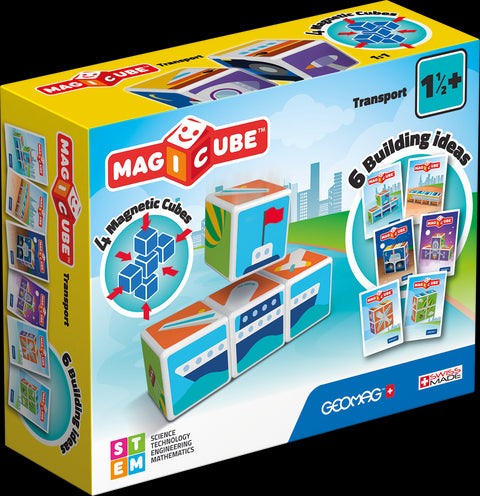 Cubos Magnéticos MAGICUBE Transportes (4 piezas)