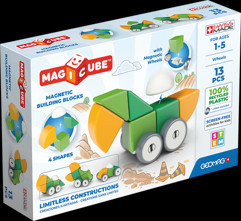 Figuras Magnéticas MAGICUBE Ruedas (13 piezas) - Línea Ecológica