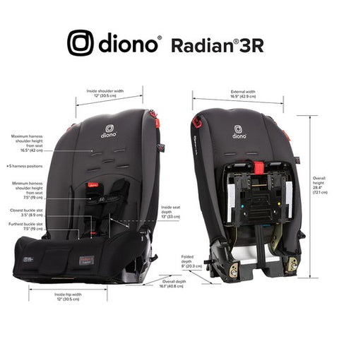 Silla de Auto Convertible Diono Radian® 3R (Gris)